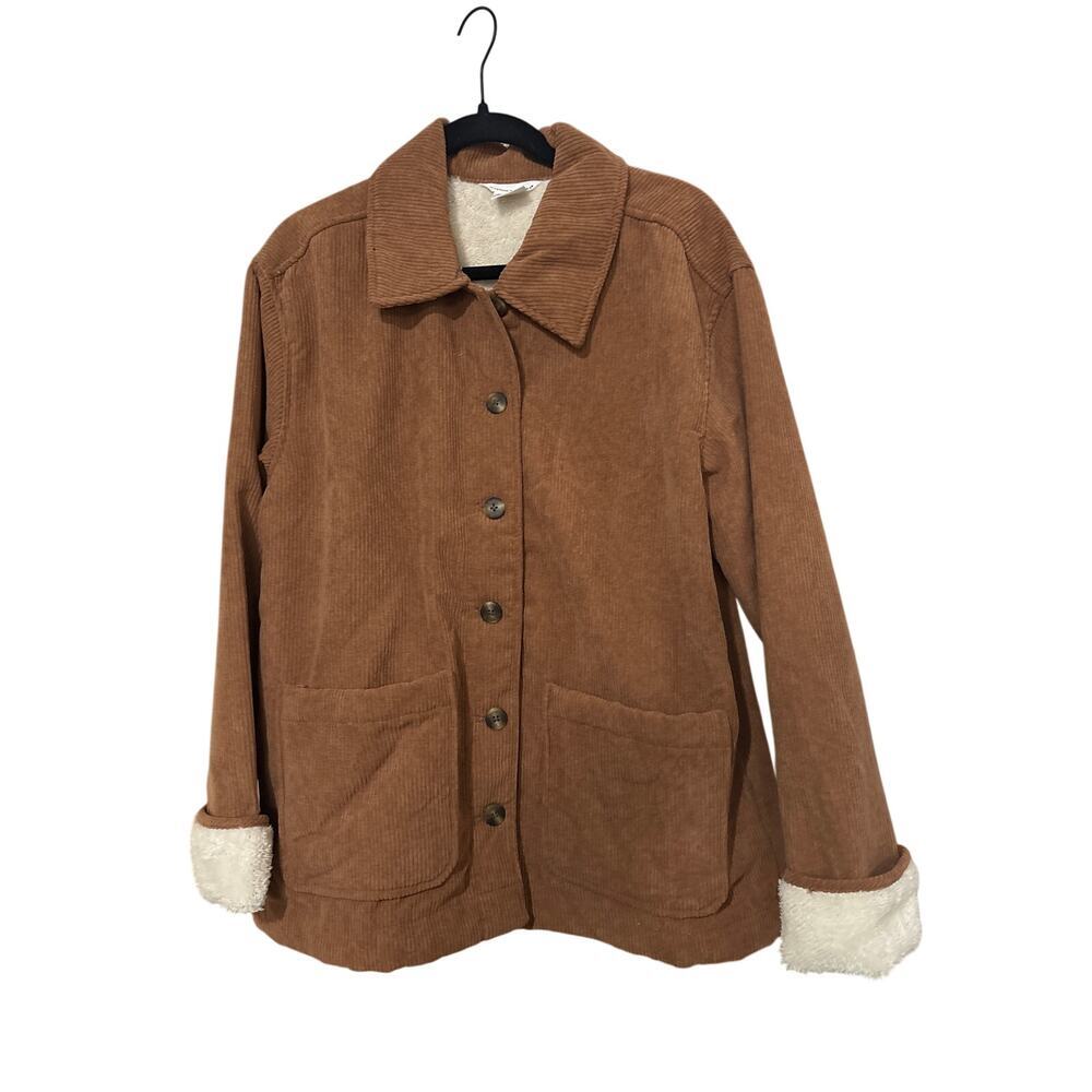 Boston Traders Tan Corduroy Fleece Jacket-Size M-NWOT‎